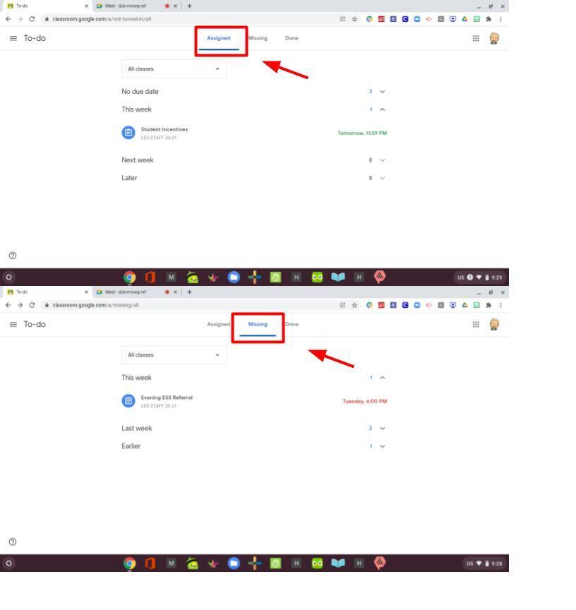 How to Find Assigned and Missing Assignments