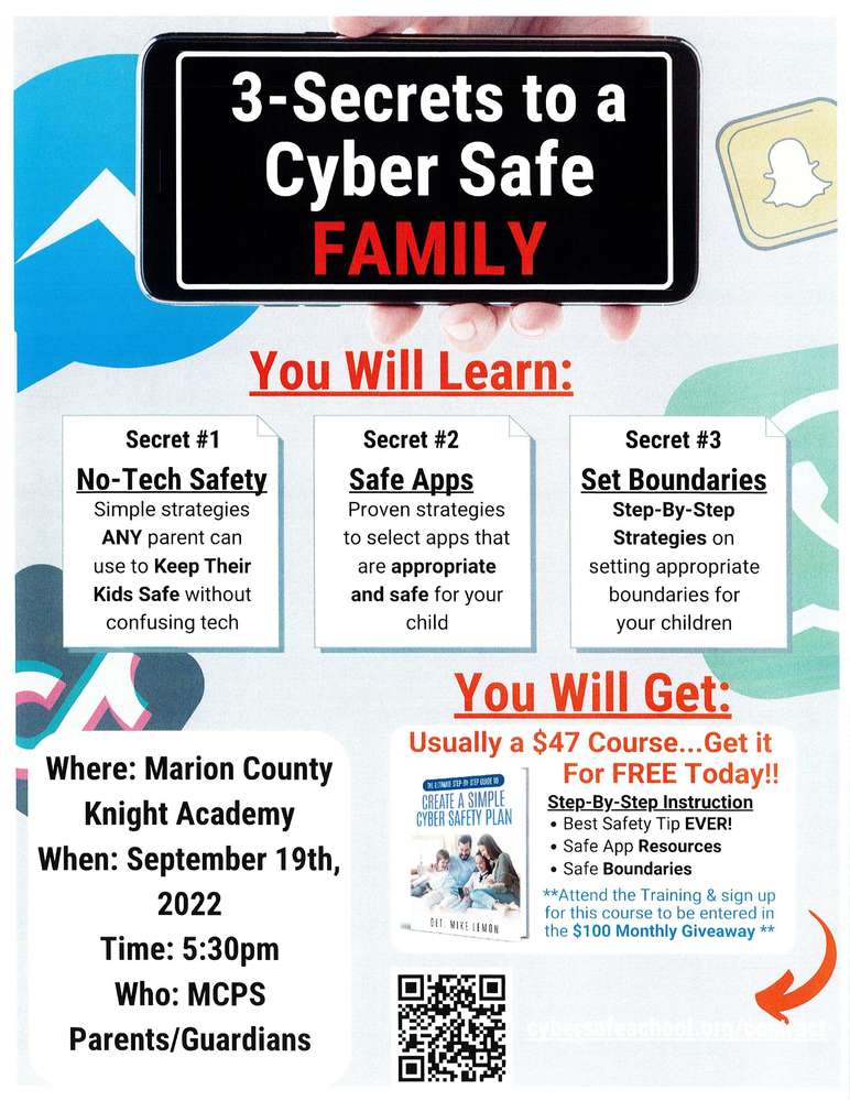 Cyber safety family event set for September 19 | Marion County Middle ...