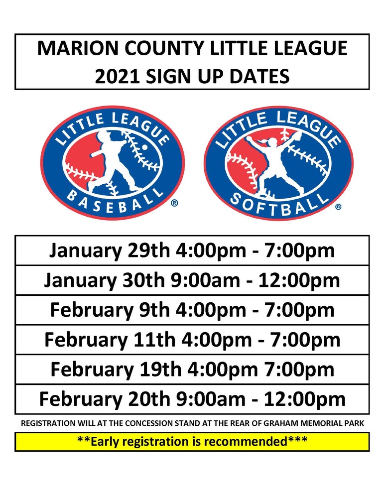 Marion County Little League Sign Up