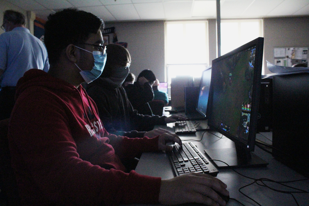Student at computer during eSports competition
