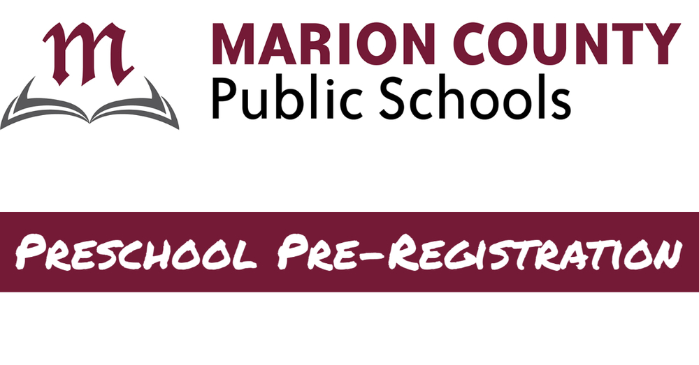 Marion County Public Schools logo and text and the words Preschool Pre-Registration