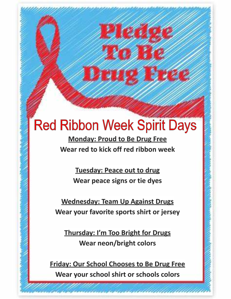MCMS Red Ribbon Week Spirit Days