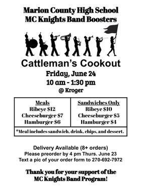 band boosters flyer for cookout