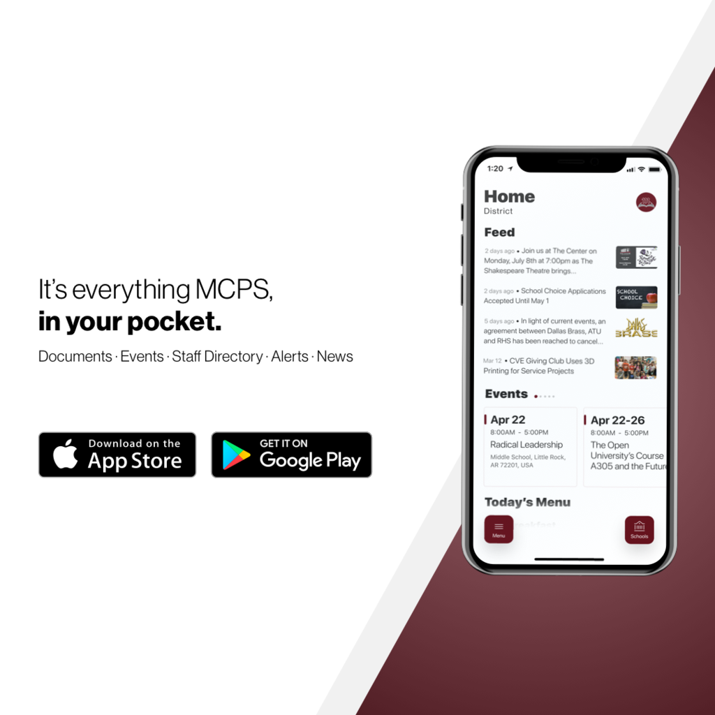 MCPS mobile app flyer